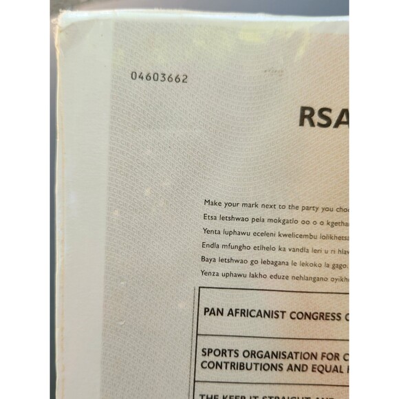 South African 1994 Voting Ballot Election Mandela W Certificate Of Authenticity - Picture 10 of 16